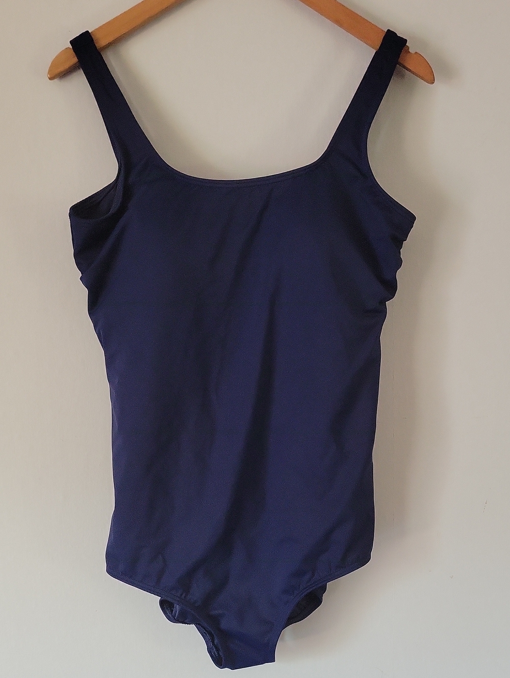 NWT Lands' End Classic Navy Blue One-piece Swim Suit Size 14 D